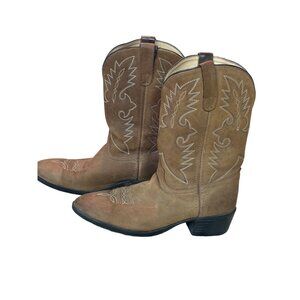 Dan Post Boys Size 6 DPC3003‎ Dark Tan Camel Color Boots 11" Tall with 1.5 Heel
